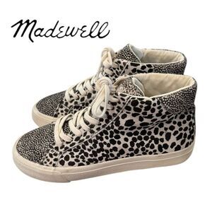 Madewell Sidewalk High-Top Dyed Calf Hair Sneakers 7